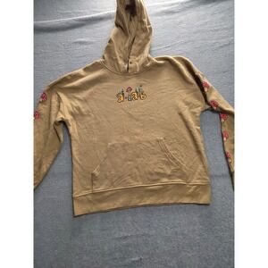 A-Lab Keep Growin Mushroom Graphic Hoodie Tan Brown Mens Medium Pullover Fleece